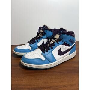 Nike Air Jordan 1 Retro MID CHARLOTTE HORNETS 554724-415 MEN SZ 10.5 Purple Teal